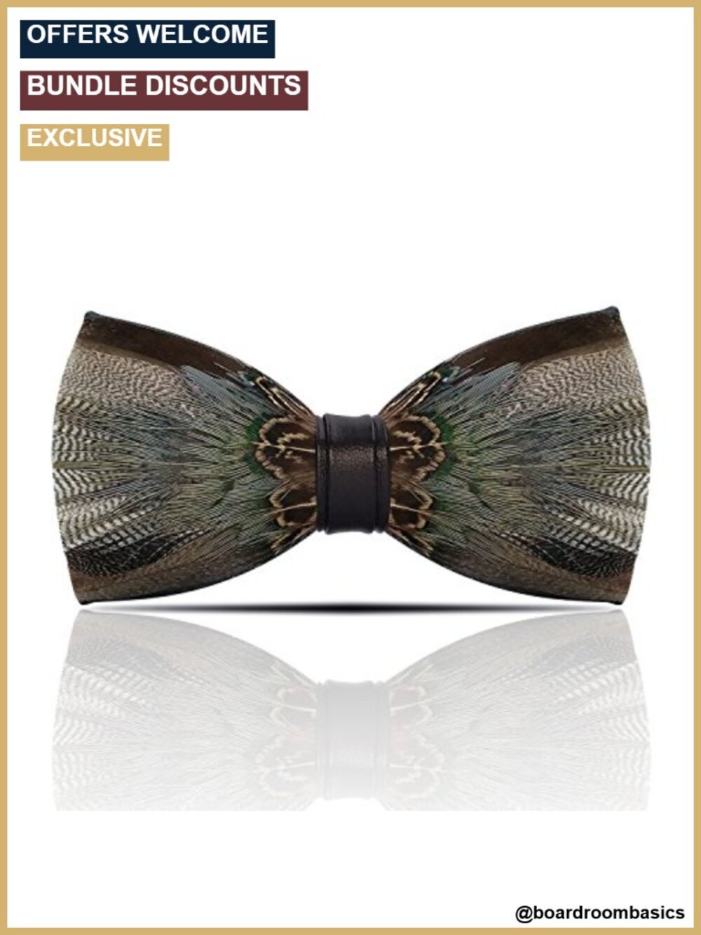 Pre-Tied Feather Bow Tie Handmade Luxury Tuxedo Wedding Bowtie